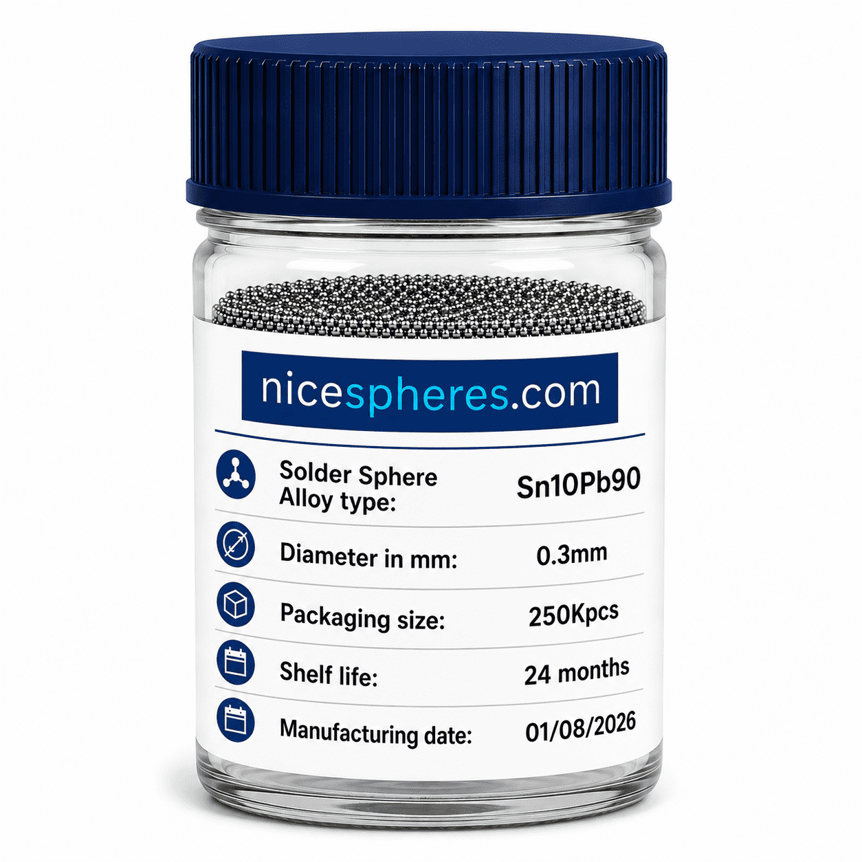 Sn10Pb90 Solder Spheres