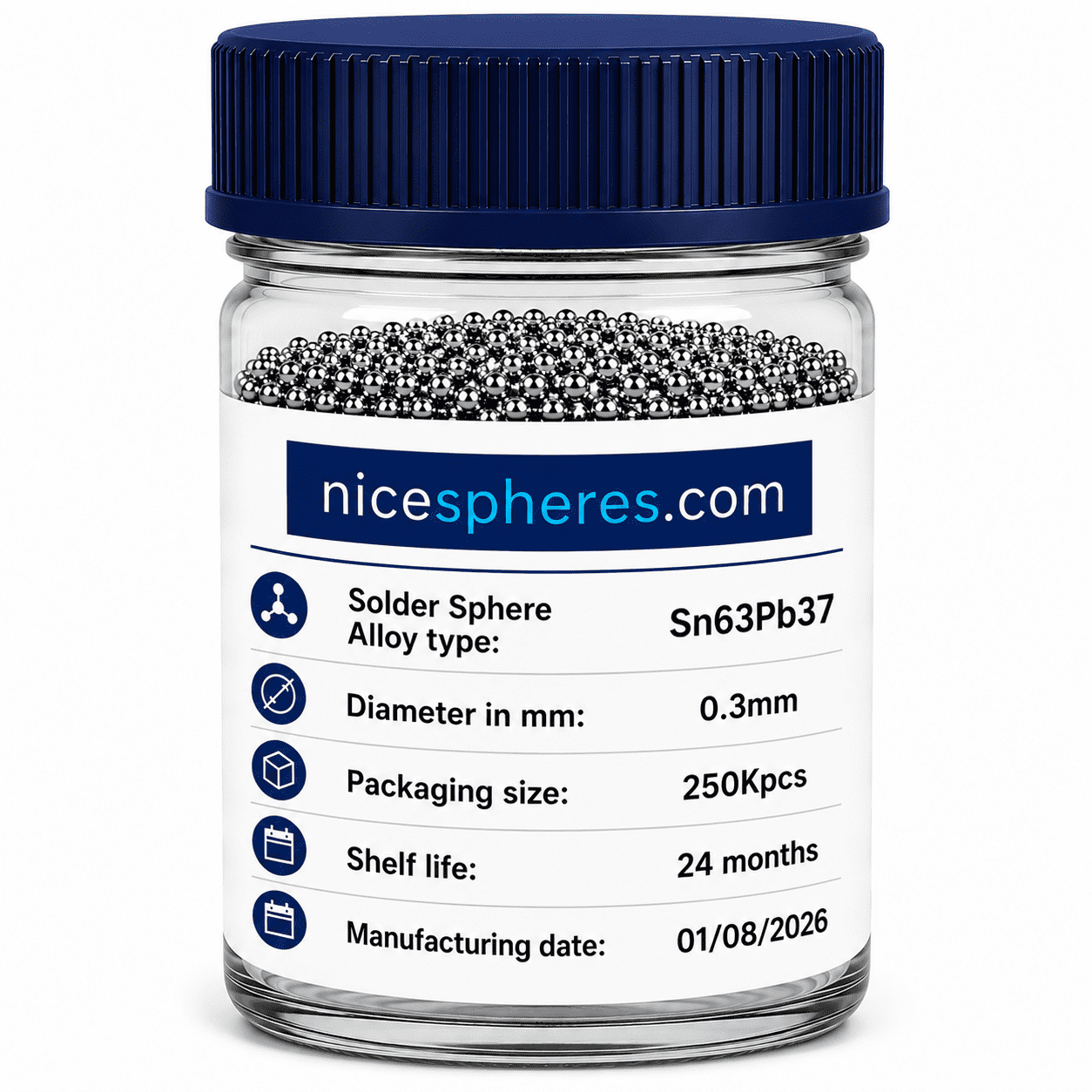 Sn63Pb37 Solder Spheres