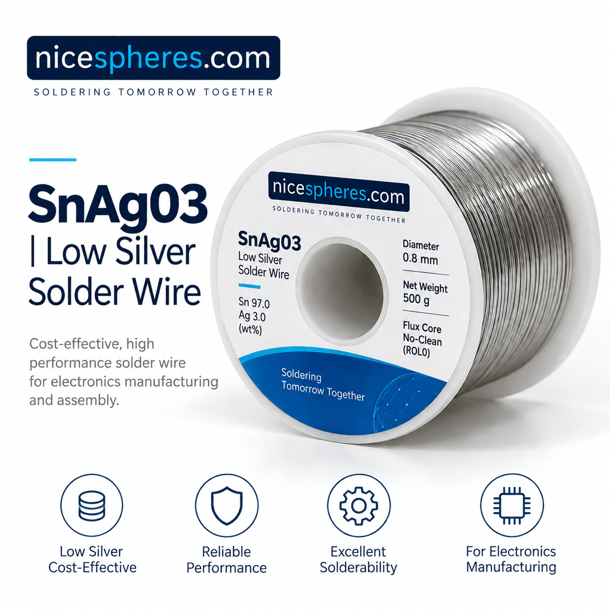 SnAg03 | Low Silver Solder Wire